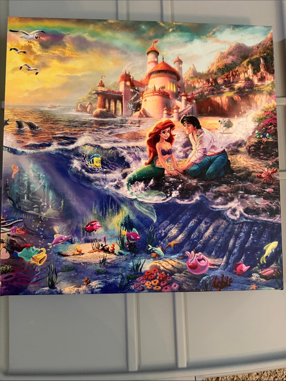 Thomas Kinkade The Little Mermaid 14x14 Gallery Wrapped canvas